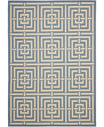 Safavieh Courtyard CY6937 Blue and Bone 8' x 11' Outdoor Area Rug