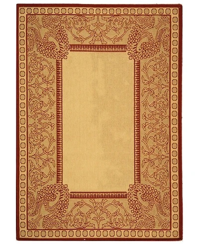 Safavieh Courtyard CY2965 Natural and Red 5'3" x 7'7" Outdoor Area Rug