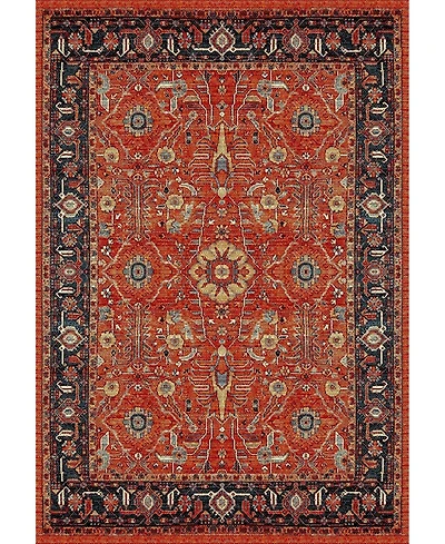 Safavieh Vintage Hamadan VTH220 Orange and Navy 5'3" x 7'6" Area Rug