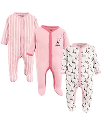 Luvable Friends Baby Girls Soft Cotton One-Piece for Preemie Babys