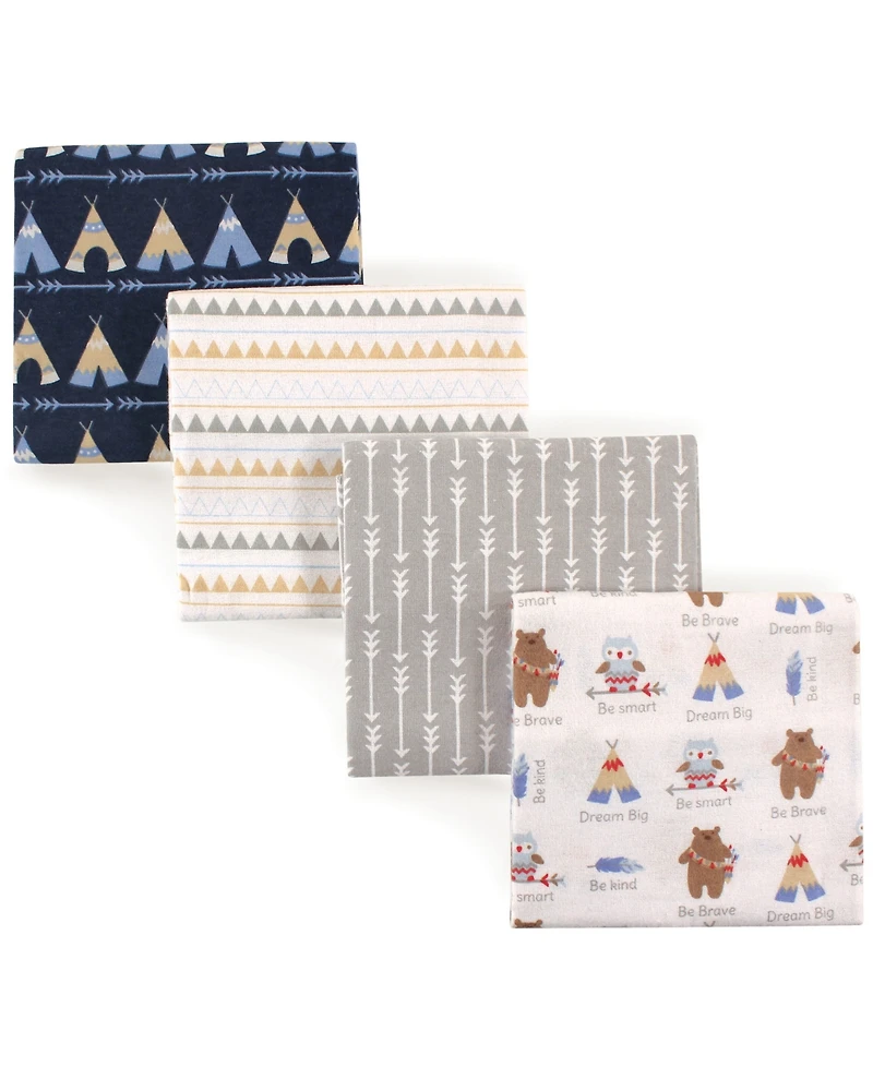Luvable Friends Boys Durable Baby Cotton Flannel Receiving Blankets