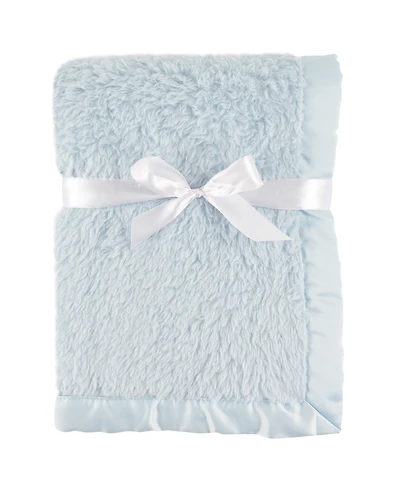 Hudson Baby Boys Sherpa Plush Blanket with Satin Binding