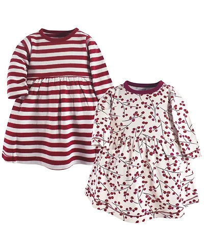 Touched by Nature Toddler Girls Organic Long-Sleeve Dress Pair