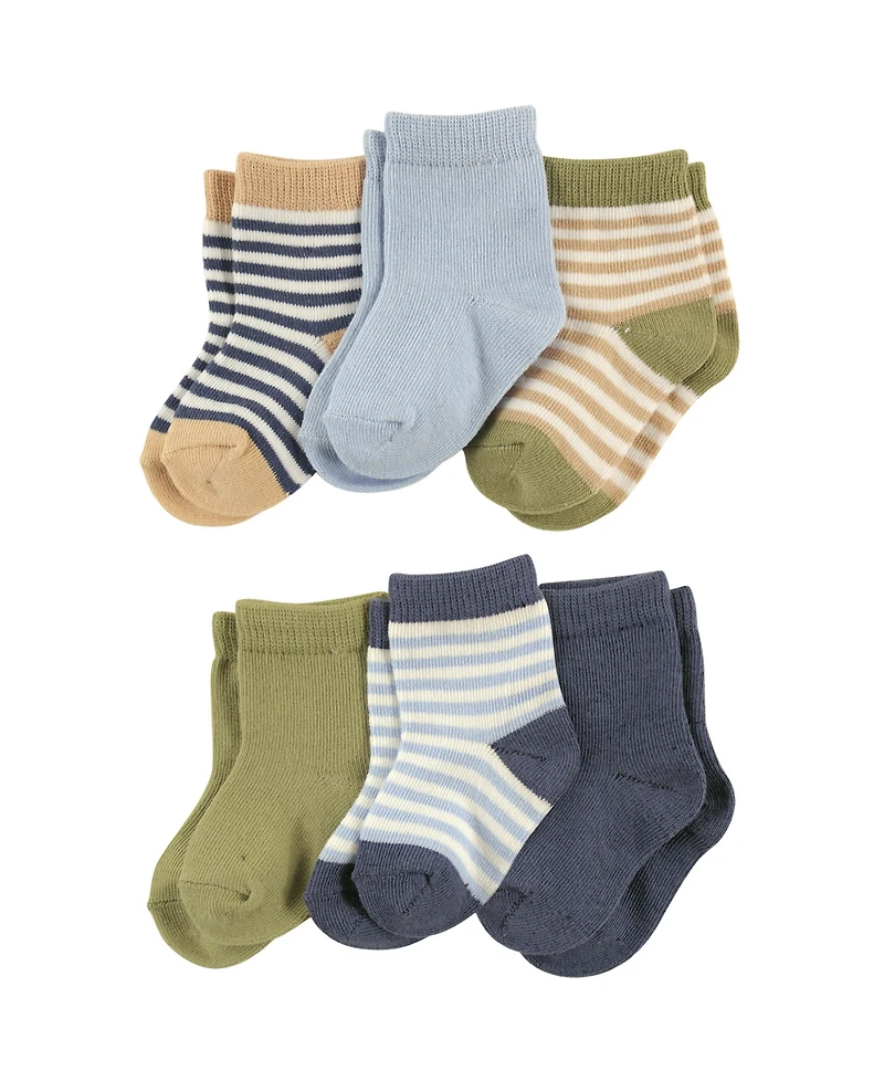 Touched by Nature Baby Boys Six-Pack of Organic Socks