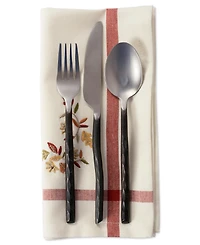 Embroidered Fall Leaves Corner with Border Napkin, Set of 6