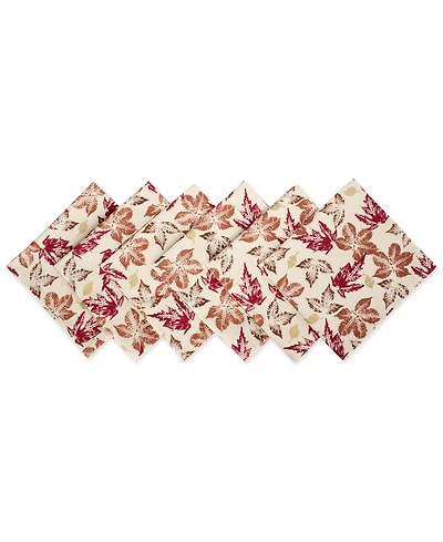 Rustic Leaves Print Napkin, Set of 6
