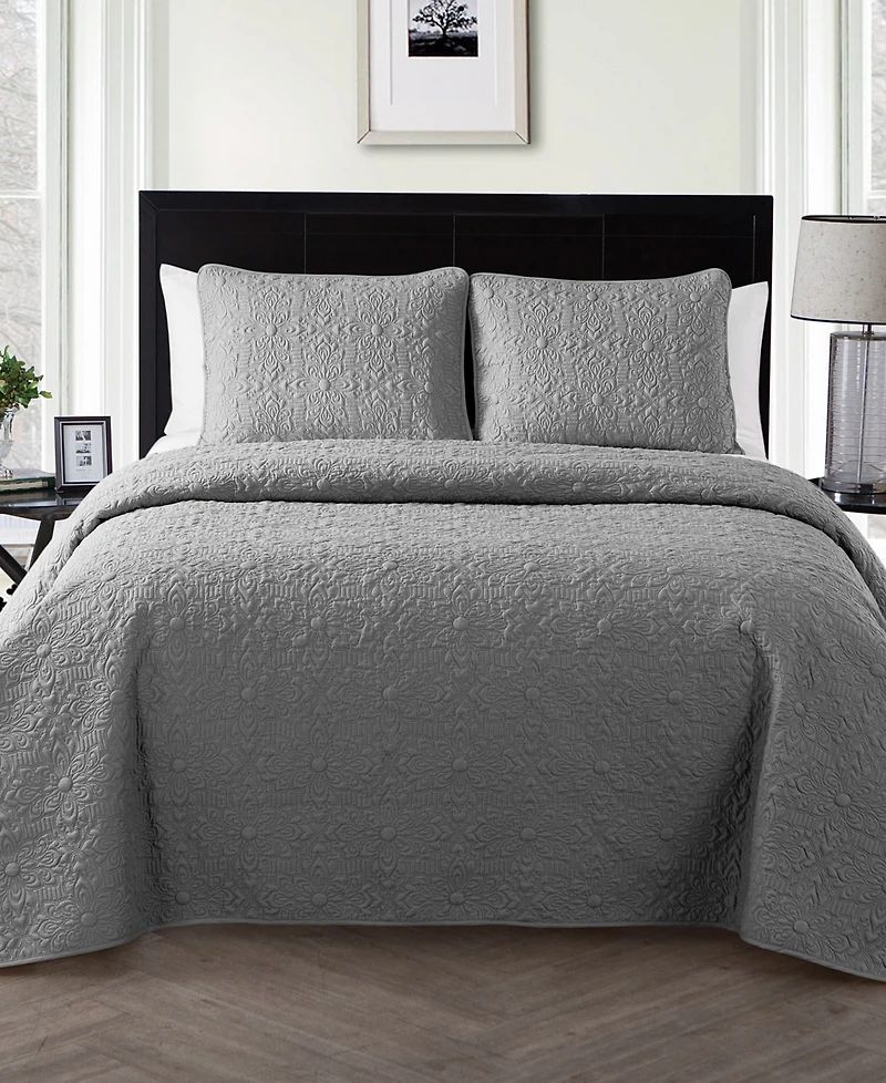 Vcny Home Caroline Embossed 3-Pc. Quilt Set, Full/Queen