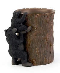 Avanti Black Playful Bears Lodge Resin Wastebasket