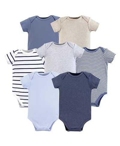 Hudson Baby Boys 7-Pack Cotton Onesies