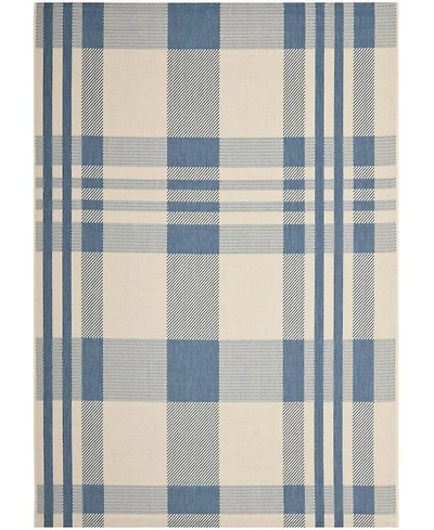 Safavieh Courtyard CY6201 Beige and Blue 5'3" x 7'7" Outdoor Area Rug