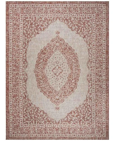 Safavieh Courtyard CY8751 Light Beige and Terracotta 8' x 11' Sisal Weave Outdoor Area Rug