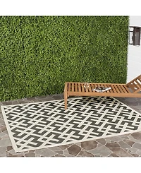Safavieh Courtyard CY6915 Black and Beige 5'3" x 7'7" Sisal Weave Outdoor Area Rug