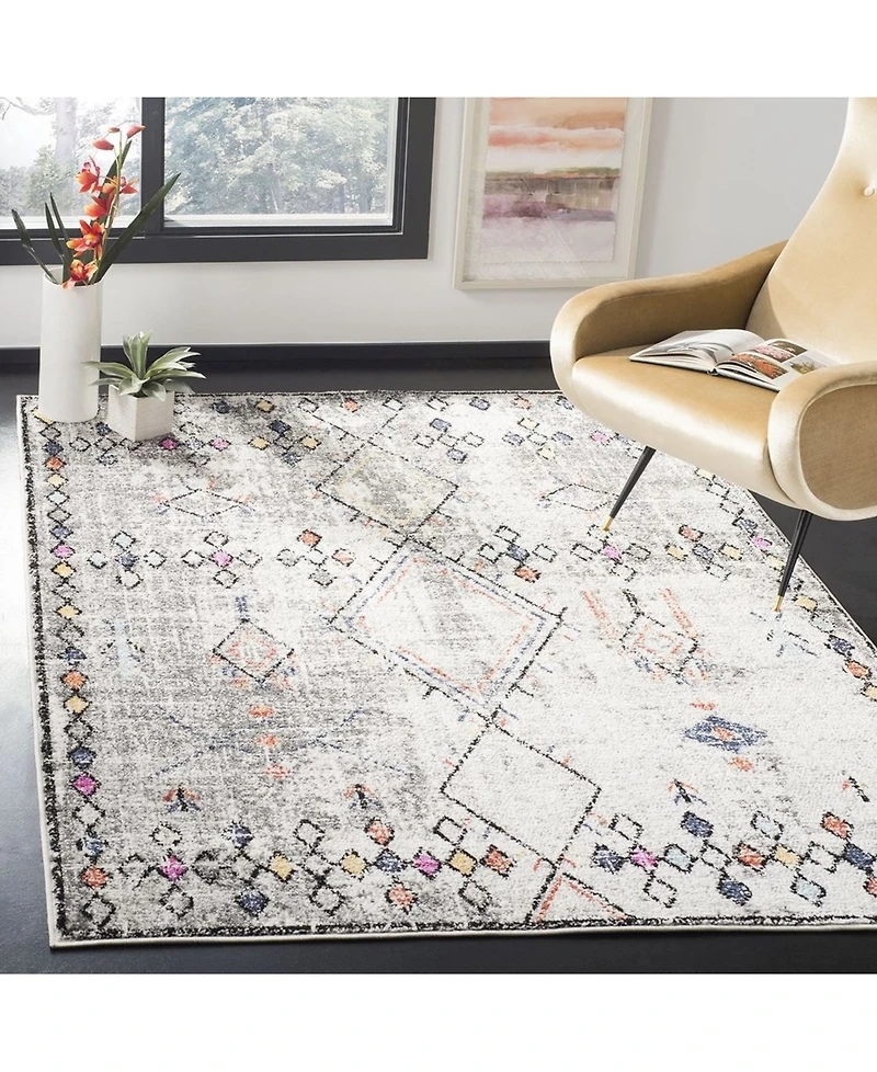 Safavieh Adirondack 210 Light Gray and Fuchsia 5'1" x 7'6" Area Rug