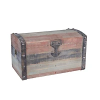 Household Essentials Small Weathered Wooden Storage Trunk