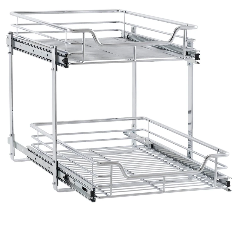 Household Essentials Glidez Dual Slide 2-Tier Sliding Cabinet Organizer