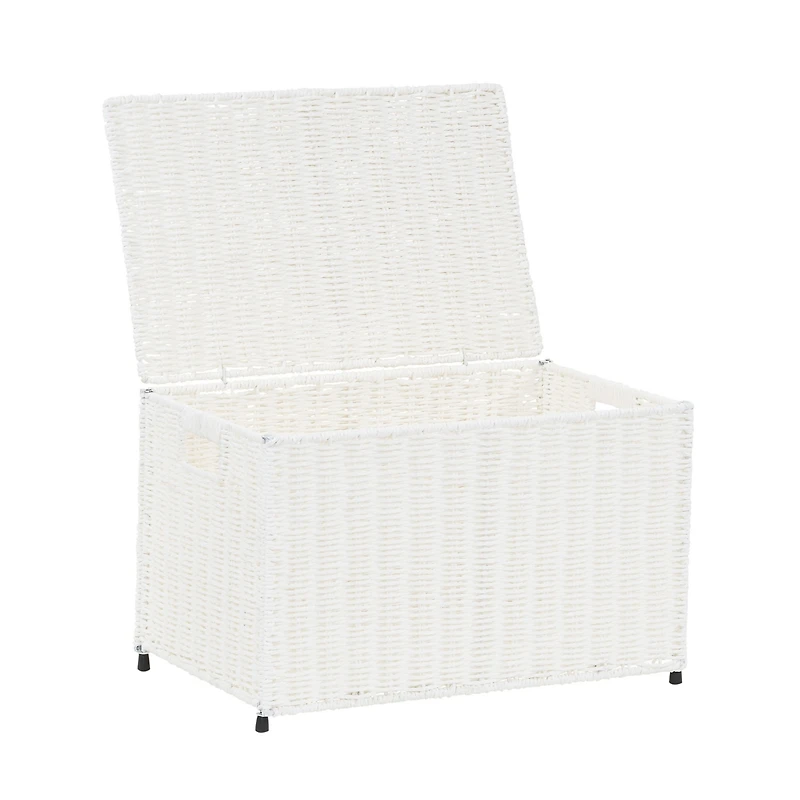 Household Essentials Small Wicker storage Chest, White