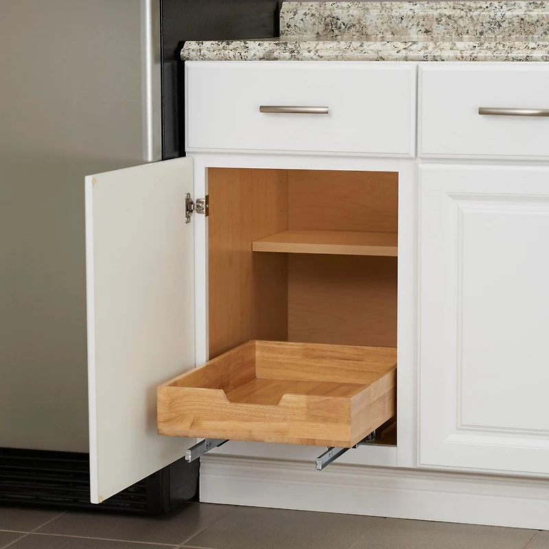 Household Essentials Glidez Wood 1-Tier Sliding Cabinet Organizer