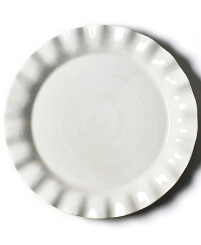 Coton Colors by Laura Johnson Signature White Ruffle Round Platter