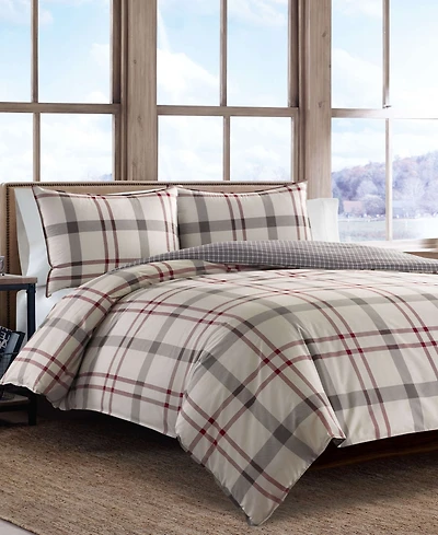 Closeout! Eddie Bauer Portage Bay Cotton Reversible 3 Piece Comforter Set, King