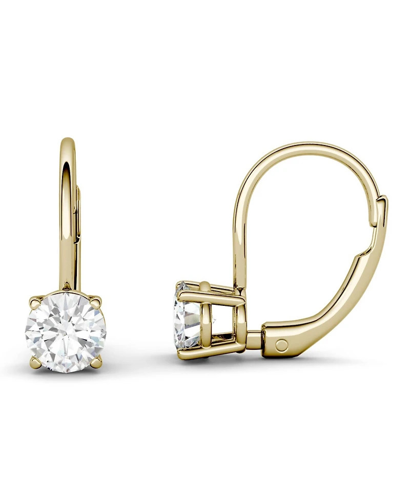 Moissanite Leverback Earrings (1 ct. t.w. Diamond Equivalent) in 14k white or yellow gold