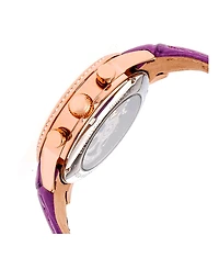 Empress Beatrice Automatic Purple Leather Watch 38mm