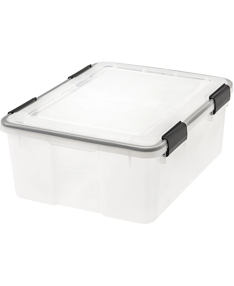 Iris 30.6qt Weatherpro Airtight Plastic Storage Bin with Lid and Seal and Secure Latching Buckles