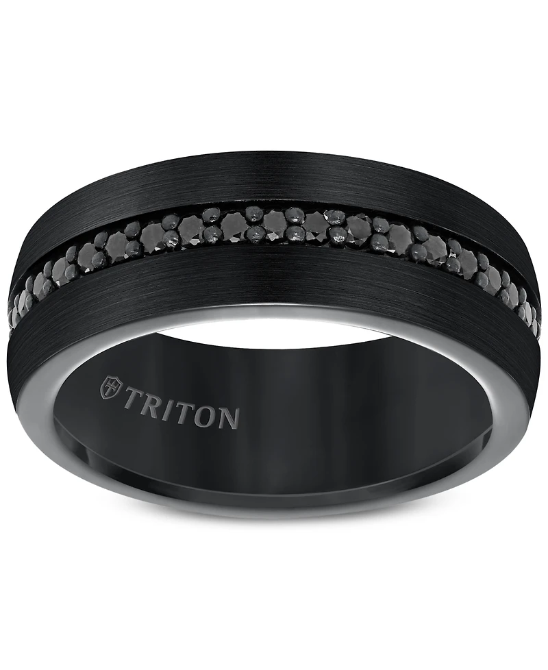 Men's Sapphire 8mm Band (9/10 ct. t.w.) Black Tungsten Carbide