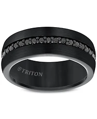 Men's Sapphire 8mm Band (9/10 ct. t.w.) Black Tungsten Carbide