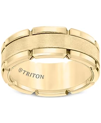 Men's Brushed Comfort-Fit 8mm Wedding Band Yellow Tungsten Carbide