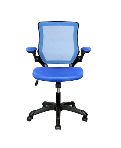 Techni Mobili Mesh Office Chair with Lumbar Support and Flip-Up Arms