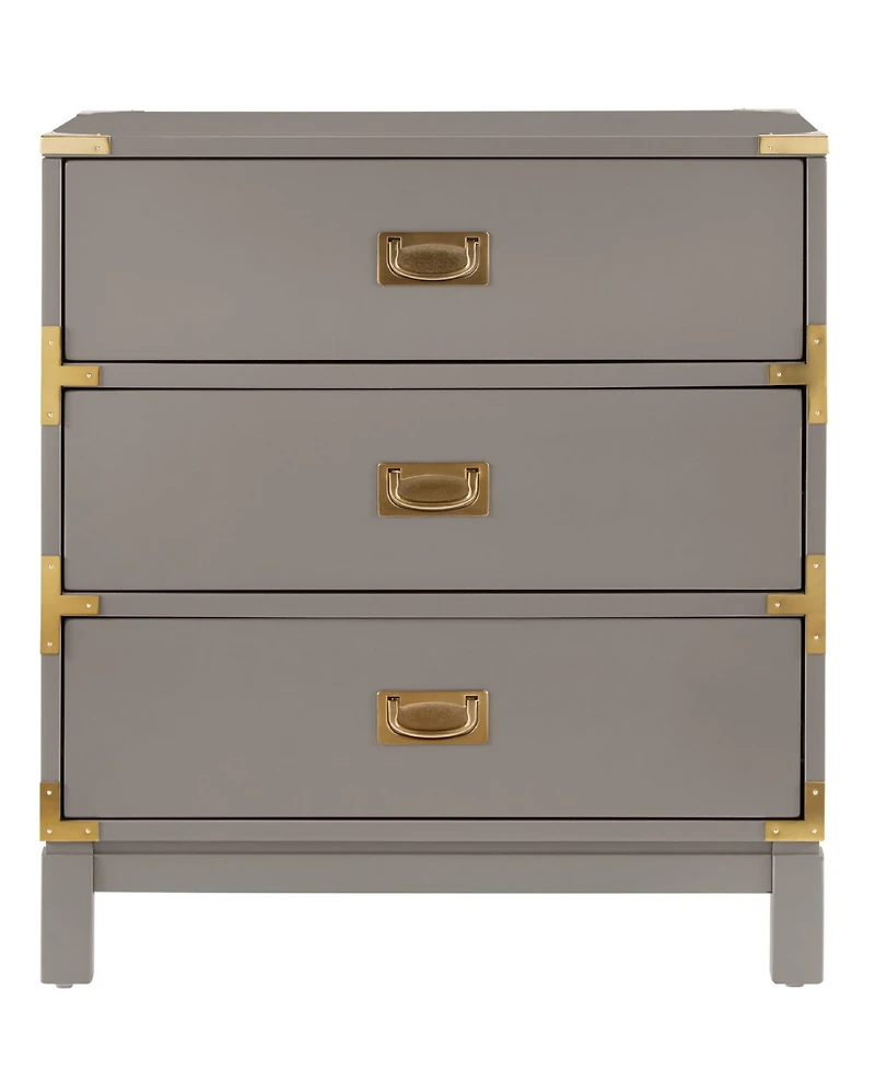 Herley 3-Drawer Gold Accent End Table Nightstand