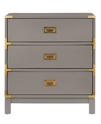 Herley 3-Drawer Gold Accent End Table Nightstand