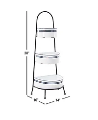 White Iron Farmhouse Display Shelving Unit, 38 x 14 x 10