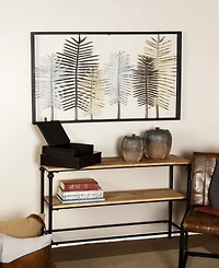 Rosemary Lane Modern Iron Framed Leaves Wall Decor