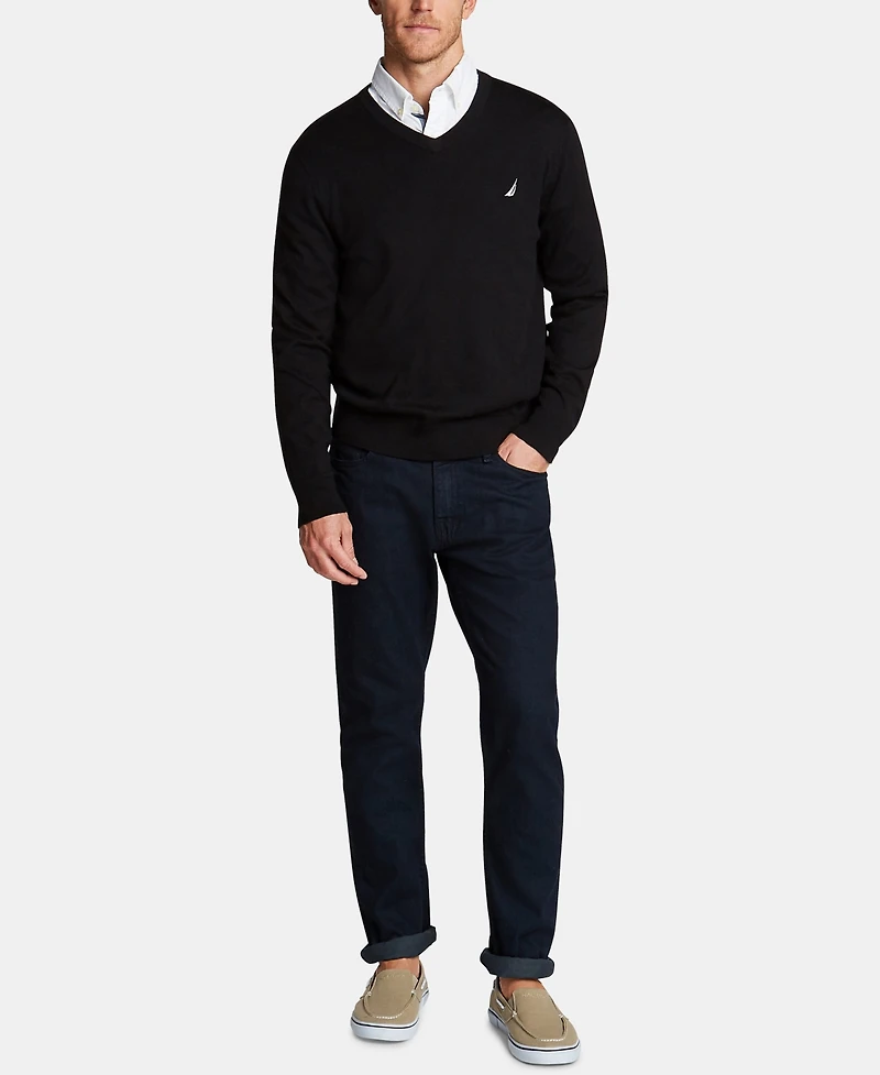 Nautica Men's Navtech Performance Classic-Fit Soft V-Neck Sweater