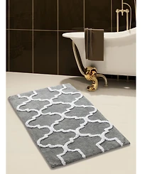 Saffron Fabs Geometric Non-Skid Cotton Bath Rug