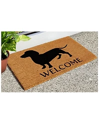 Home & More Dachshund Natural Coir/Vinyl Doormat, 24" x 36"