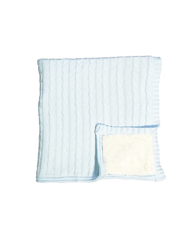 3 Stories Trading Baby Boy Cable Knit Sherpa Blanket