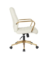 Mid-back Faux Leather Chair with Arms and Base