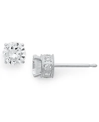 Diamond Filigree Stud Earrings in 14k White Gold (1 ct. t.w