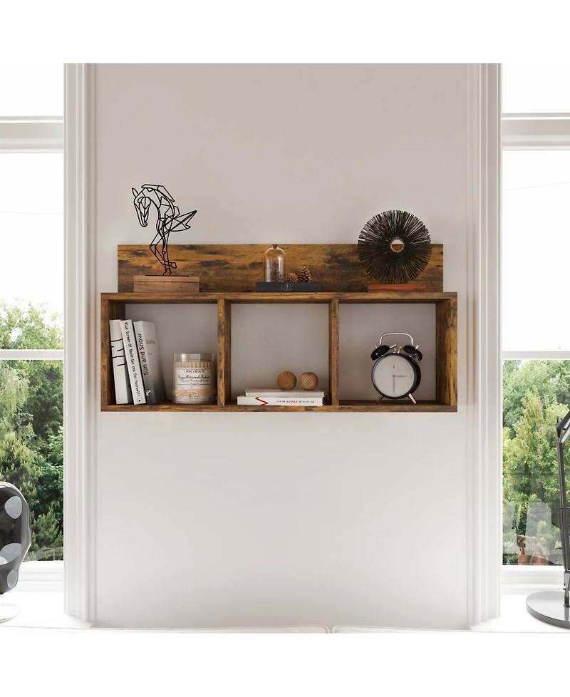 Danya B. Triple Cubed Shelf with Ledge - Wall Mount Cubie