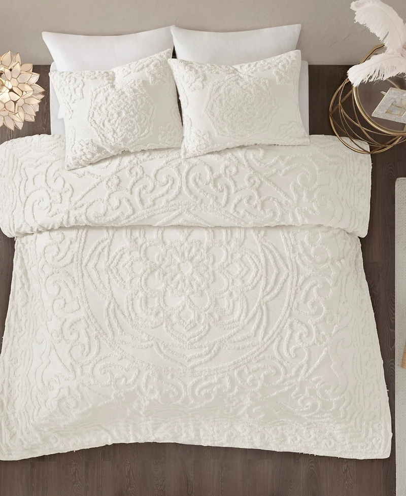 Madison Park Laetitia Medallion 3-Pc. Duvet Cover Set, Full/Queen