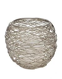 Godinger Large Round Voltive with Nickel Finish