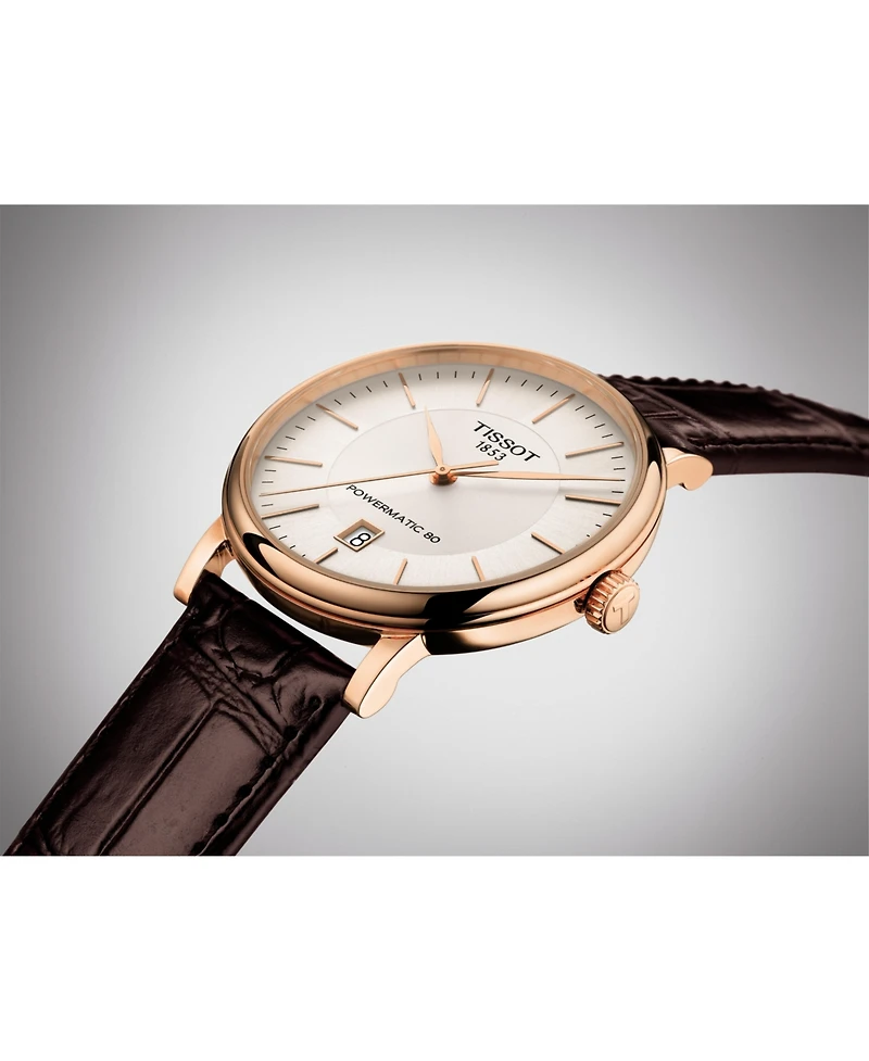 Tissot Men's Carson Premium Powermatic Brown Leather Strap Watch 40mm