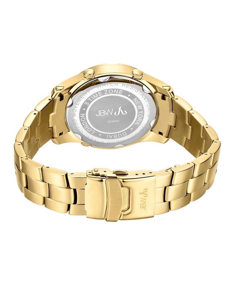 Jbw Men's Jet Setter Iii Diamond (1 ct.t.w.) 18k Gold Plated Stainless Steel Watch