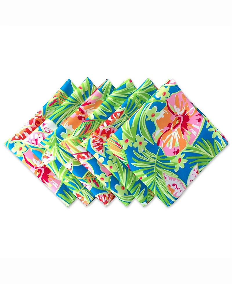 Summer Floral Print Outdoor Napkin Set of 6