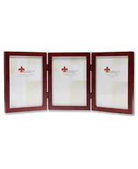 Lawrence Frames Hinged Triple Walnut Wood Picture Frame - Gallery Collection - 5" x 7"