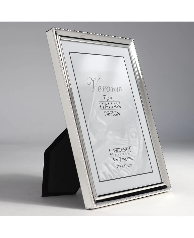 Lawrence Frames Polished Silver Plate Picture Frame - Bead Border Design