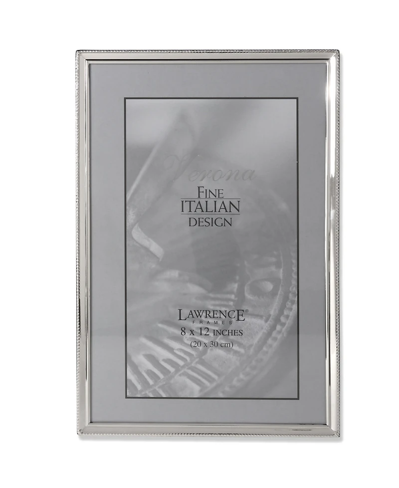 Lawrence Frames Polished Silver Plate Picture Frame - Bead Border Design - 8" x 12"
