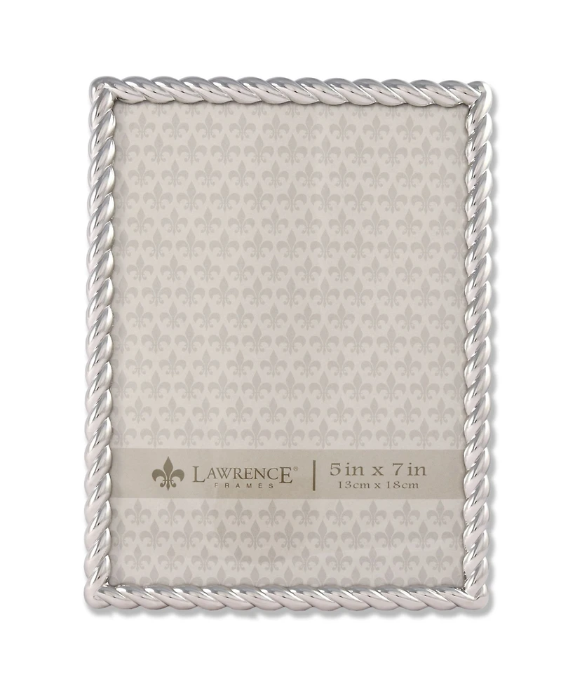Lawrence Frames 710057 Silver Metal Rope Picture Frame - 5" x 7"